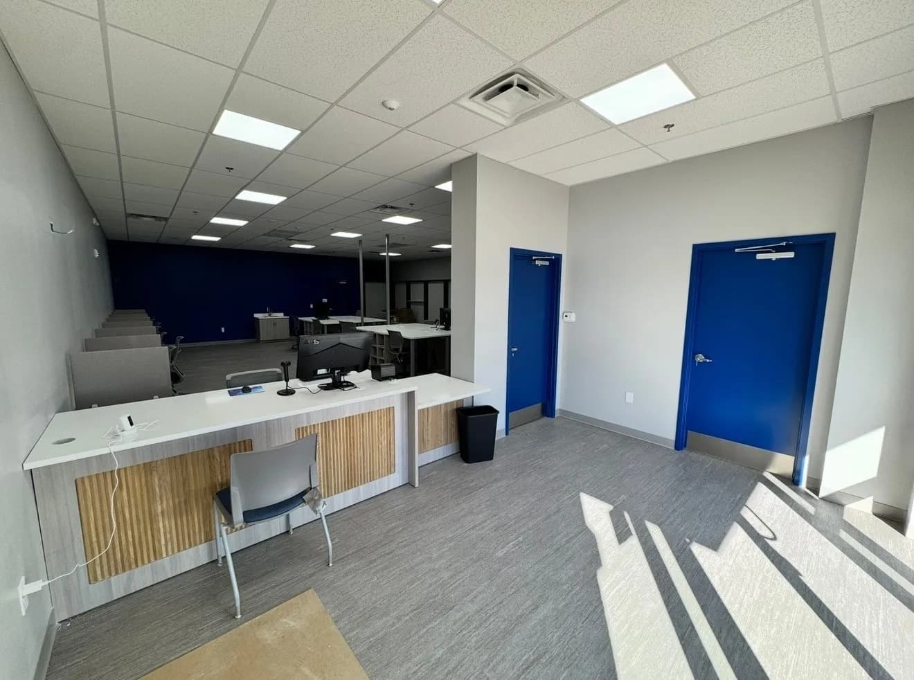 Finished office tenant-improvement reception interior